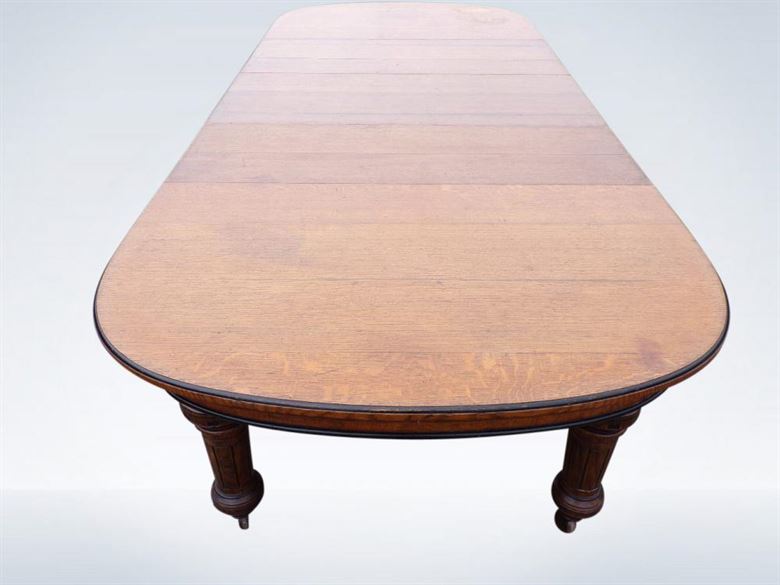 10ft 3 Metre Victorian D End Oak Extending Dining Table