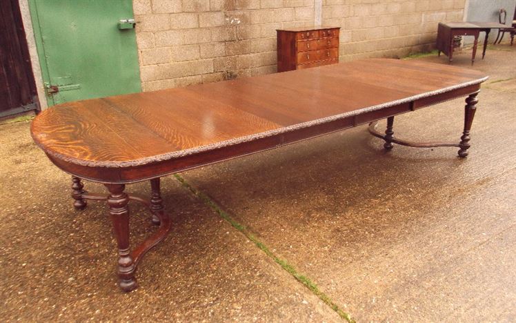Antique Furniture Warehouse 12 Foot Extending Dining Table 12 Foot Antique Extending Dining Table Late Victorian Oak D Ended Wind Out With Carved Molded Edge