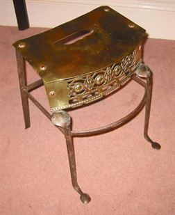 Antique Iron Framed Footman & Antique Bass & Iron footman