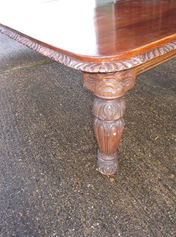 4 Metre Victorian Oak Dining Table - Late 19th Century Carved Oak Extedning Dining Table To Seat 14 To 16 People