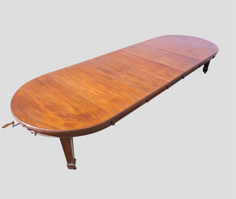 4.5 Metre Antique Dining Table | Impressive 5ft Round Extending To 14ft Length Victorian Mahogany Wind Out Dining Table
