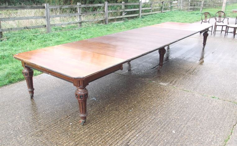6 Metre Victorian Oak Extending Dining Table - 18 Feet 19th Century Arts & Crafts Oak Extending Dining Table 