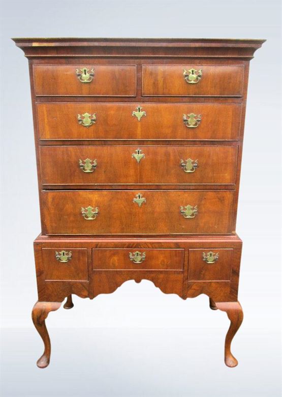 Queen Anne Walnut Tallboy Original