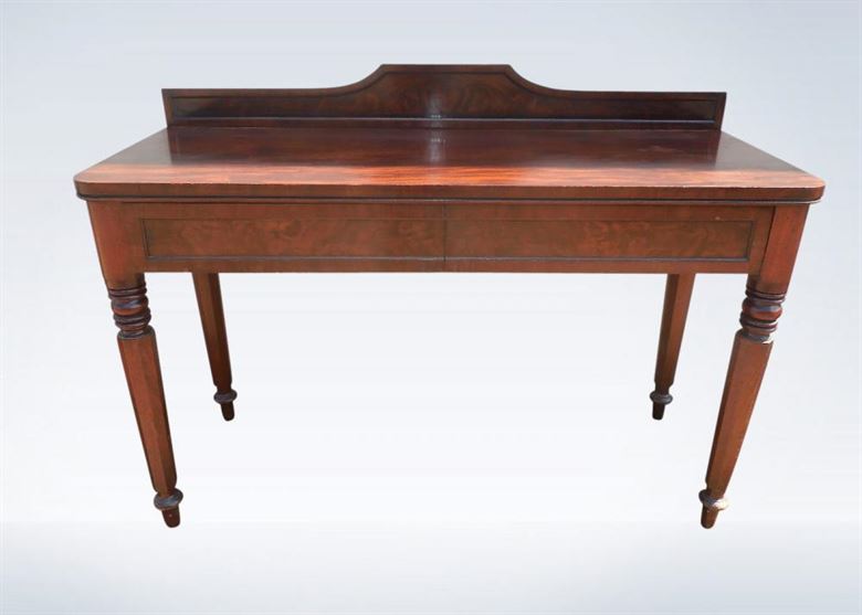 Antique Hall Table - Grand Post Regency Mahogany Console Hall Table
