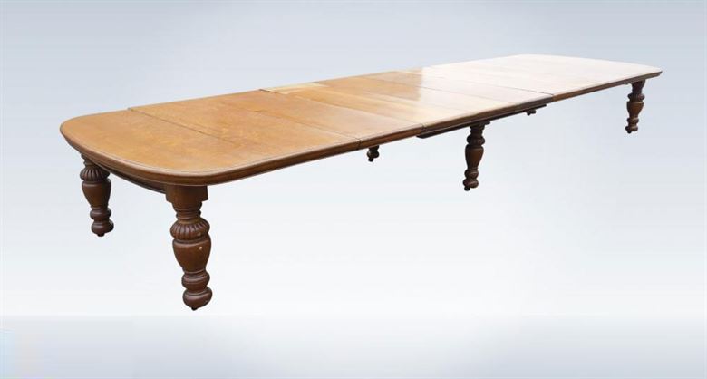 Immensely Proportioned Original 18ft Victorian Golden Oak Extending Dining Table