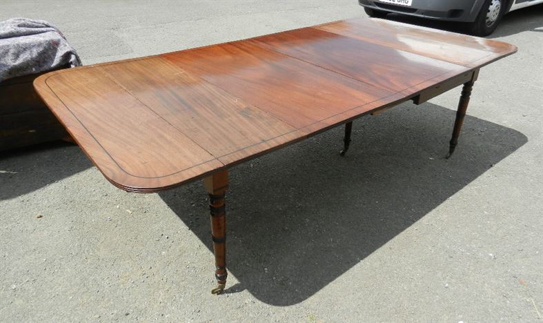 Large Regency Pedestal Table 12ft - 4 Metre Regency Revival Mahogany Pedestal Dining Table 