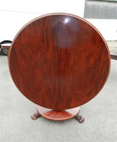 Large Round Antique  Regency Dining Table - Late Regency Mahogany Centre Breakfast Table 
