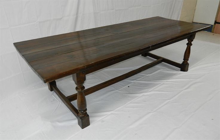 Large Antique Oak Refectory - 10ft 3 Metre Jacobean Style Oak Refectory Table Of Good Width
