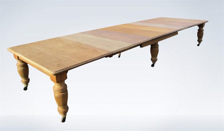 Large Antique Victorian Oak Dining Table To Seat 20 People 