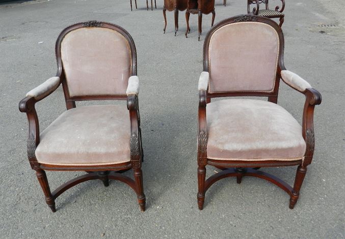 Pair Georgian Library Chairs - Early 19th Century Adams Styled Mahogany Library Chairs