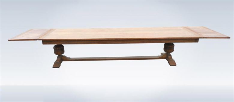 Antique Oak Table - Huge 15ft Jacobean Oak Extending Refectory Table To Seat 18 People 