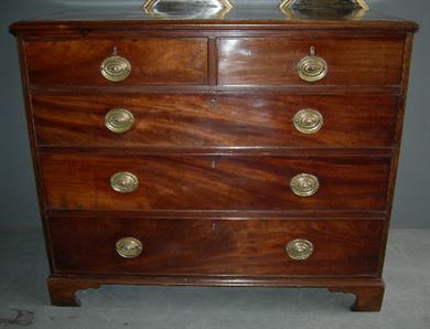 ANTIQUE FURNITURE WAREHOUSE - ANTIQUE GEORGIAN MAHOGANY CHEST OF ANTIQUE GEORGIAN MAHOGANY CHEST OF DRAWERS - George III 18th Century mahogany chest of drawers with banded top - ANTIQUE FURNITURE WAREHOUSE - ANTIQUE GEORGIAN MAHOGANY CHEST OF