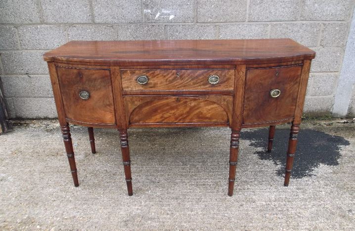 antique georgian mahogany sideboard 5ft regency mahogany and strung bow fronted sideboard 1312 P1