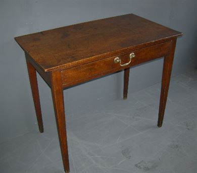ANTIQUE FURNITURE WAREHOUSE - Antique Georgian Oak Side Table Antique Georgian Oak Side Table - Georgian country oak side table with single drawer - ANTIQUE FURNITURE WAREHOUSE - Antique Georgian Oak Side Table