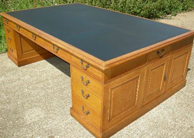 ANTIQUE FURNITURE WAREHOUSE - Antique Large HUGE VICTORIAN PARTNERS Antique large HUGE VICTORIAN PARTNERS DESK - Huge Victorian 19th Century oak partners desk 8ft x 5ft - ANTIQUE FURNITURE WAREHOUSE - Antique Large HUGE VICTORIAN PARTNERS