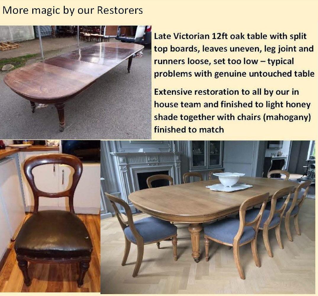 Antique Oak Extending Dining Table Victorian 3 Metre Extending To Seat