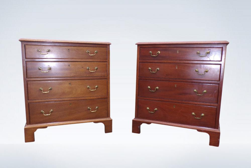 Antique Pair Bedside Chests Georgian Mahogany