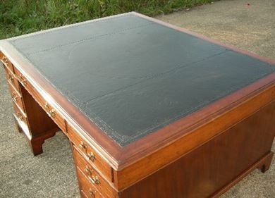 Antique Double Sided Desk Antique Furniture Antique Partners Desk - Large 19th Century Georgian Manner 5ft Victorian Mahogany Partners Desk With Full - Antique Double Sided Desk Antique Furniture
