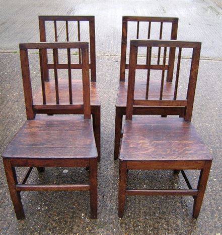 ANTIQUE FURNITURE WAREHOUSE - Antique Set Country Chairs 4 - Set Of Antique Set Country Chairs 4 - Set of four late 18th Century oak country chairs - ANTIQUE FURNITURE WAREHOUSE - Antique Set Country Chairs 4 - Set Of