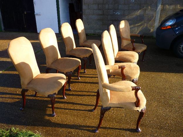 ANTIQUE FURNITURE WAREHOUSE - Antique Set High Back Chairs - Set Of Antique Set High Back Chairs - Set Of Eight 8 Georgian Mahogany Dining Chairs With High - ANTIQUE FURNITURE WAREHOUSE - Antique Set High Back Chairs - Set Of
