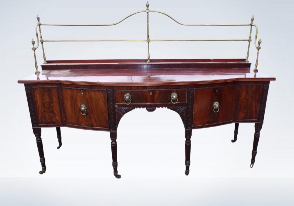 Large 7ft Regency Mahogany Sideboard Bow Fronted