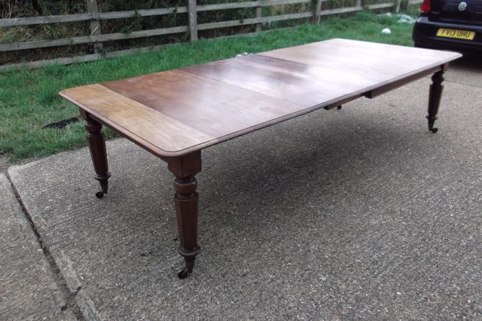Large Antique Mahogany Extending Table - William IV Post Regency Mahogany 10ft Mahogany Extending Dining Table