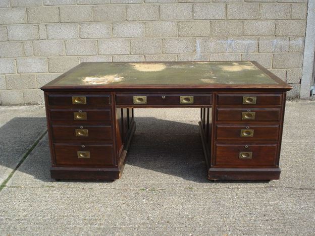 Antique Furniture Warehouse Large Antique Partners Desk 6ft X