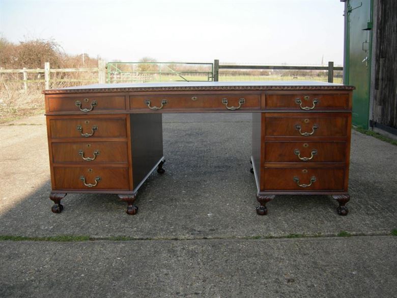 ANTIQUE FURNITURE WAREHOUSE Large Antique Partners Desk Huge 6ft by
