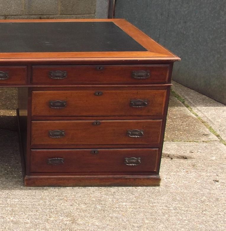 ANTIQUE FURNITURE WAREHOUSE Large Antique Partners Desk Huge 8ft