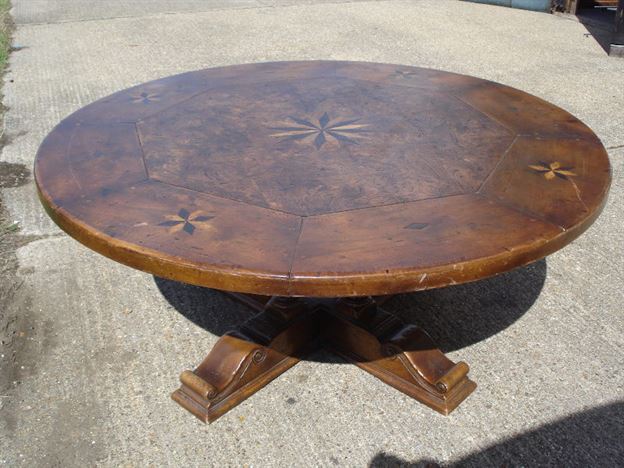 Antique Furniture Warehouse Large Round Walnut Dining