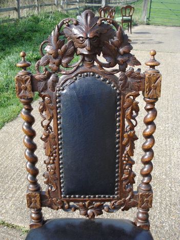 ANTIQUE FURNITURE WAREHOUSE - Large Set Of Antique Dining Chairs Large Set Of Antique Dining Chairs - Set Of 8 Eight Victorian Carolean Revival High Back - ANTIQUE FURNITURE WAREHOUSE - Large Set Of Antique Dining Chairs