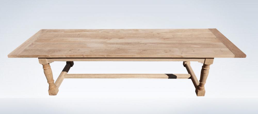 Large Stripped Oak Antique Refectory Table Extending 4 Metres