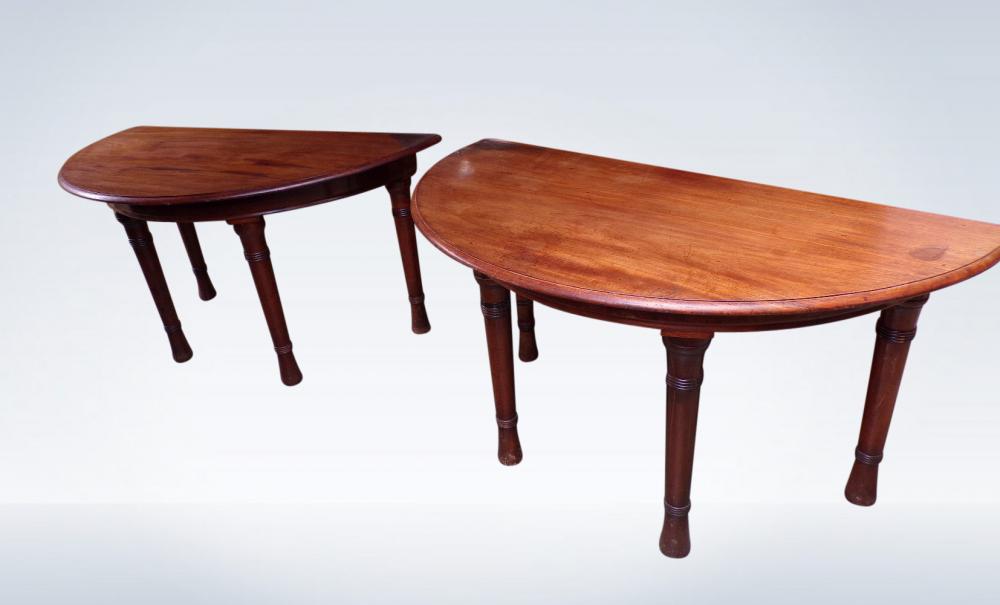 Pair Regency Demi Lune Console Serving Or Hall Tables