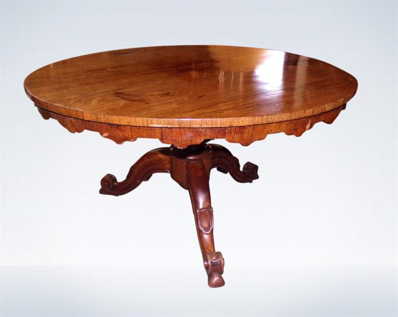 Old round cheap dining table