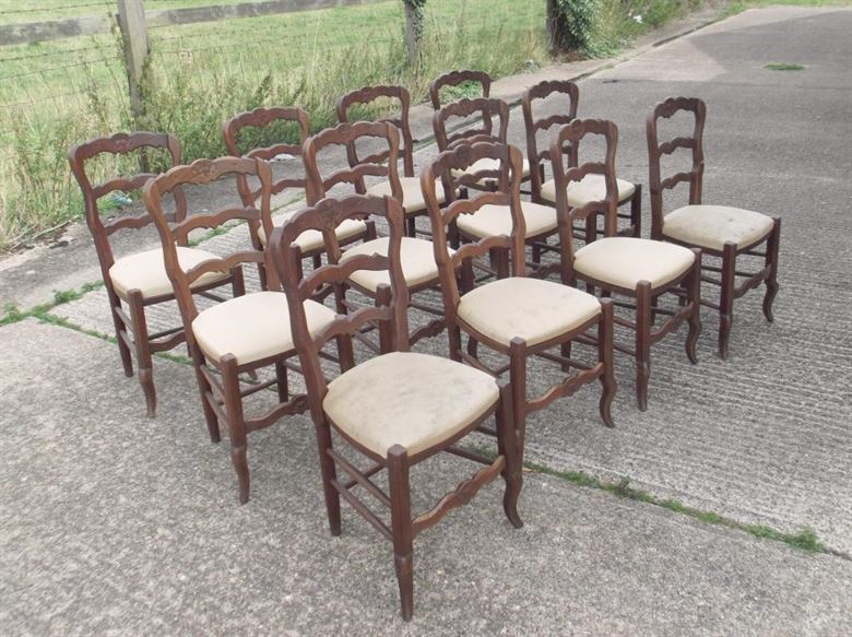 Antique Furniture Warehouse Set Twelve Oak Chairs Of Set Twelve Antique Oak Chairs Of 12 French Ladder Back Dining